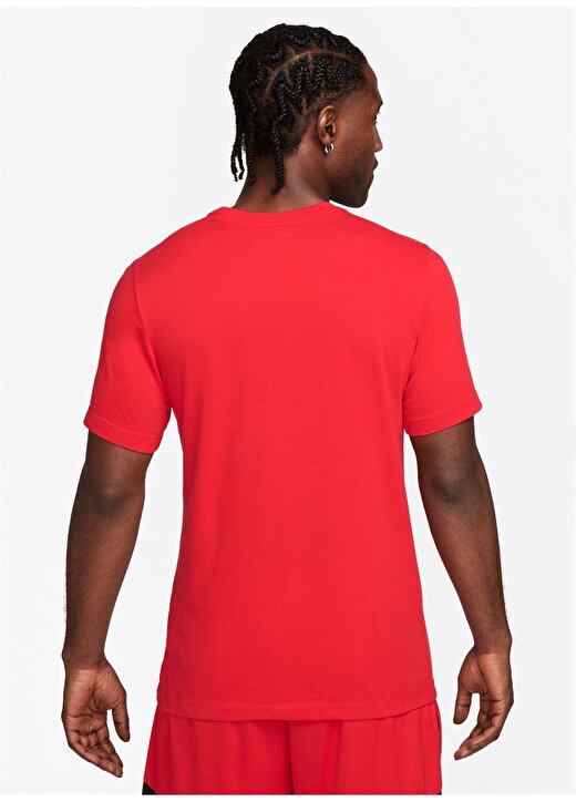 Nike Kırmızı Erkek Bisiklet Yaka Baskılı T-Shirt FN0813-657-M NK DF TEE JDI P1 4