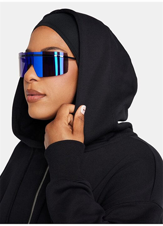 Nike Siyah Kadın Kapüşon Yaka Zip Ceket DQ5758-010-W NSW PHNX FLC FZ OS HOO 4