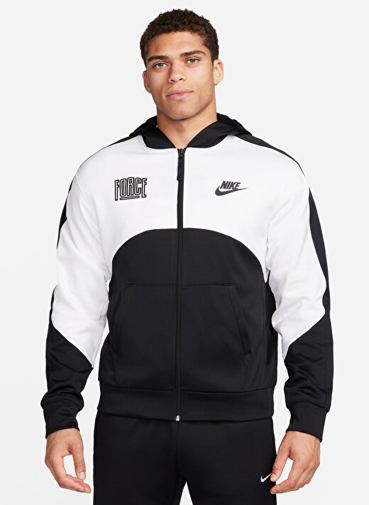 Nike Siyah Erkek Kapüşon Yaka Parçalı Zip Ceket FB6960-010-M NK TF STRTFV FZ HOODIE 2