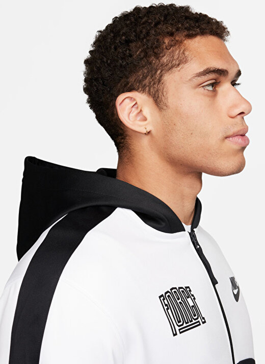 Nike Siyah Erkek Kapüşon Yaka Parçalı Zip Ceket FB6960-010-M NK TF STRTFV FZ HOODIE 4