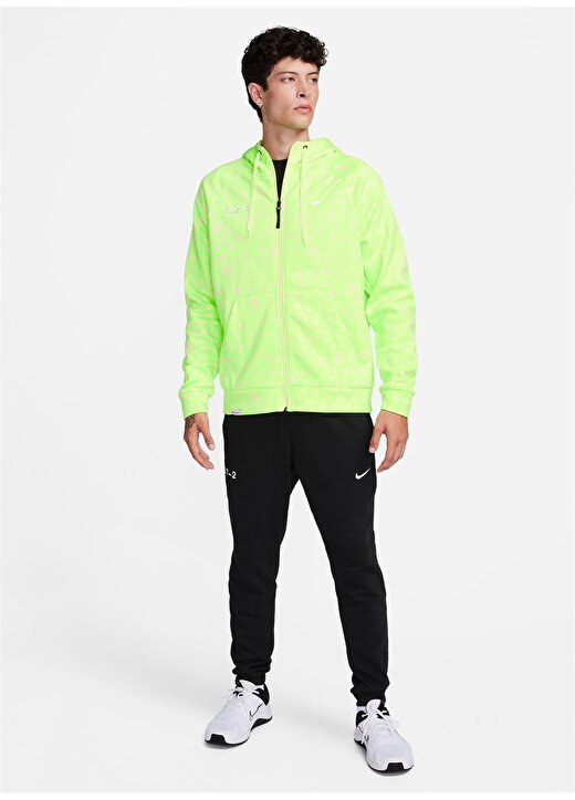 Nike Yeşil Erkek Kapüşon Yaka Desenli Zip Ceket FB7942-337-M NK TF S72 HD FZ 1