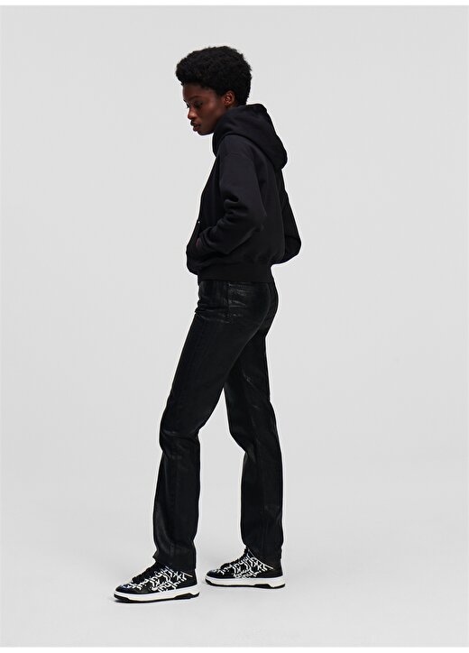 Karl Lagerfeld Jeans Kapüşon Yaka Düz Siyah Kadın Sweatshırt 236J1801 3