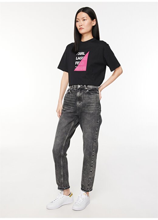 Karl Lagerfeld Jeans Normal Bel Normal Gri Melanj Kadın Pantolon 236J1111 1
