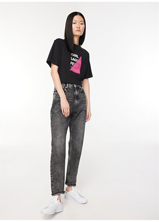 Karl Lagerfeld Jeans Normal Bel Normal Gri Melanj Kadın Pantolon 236J1111 2
