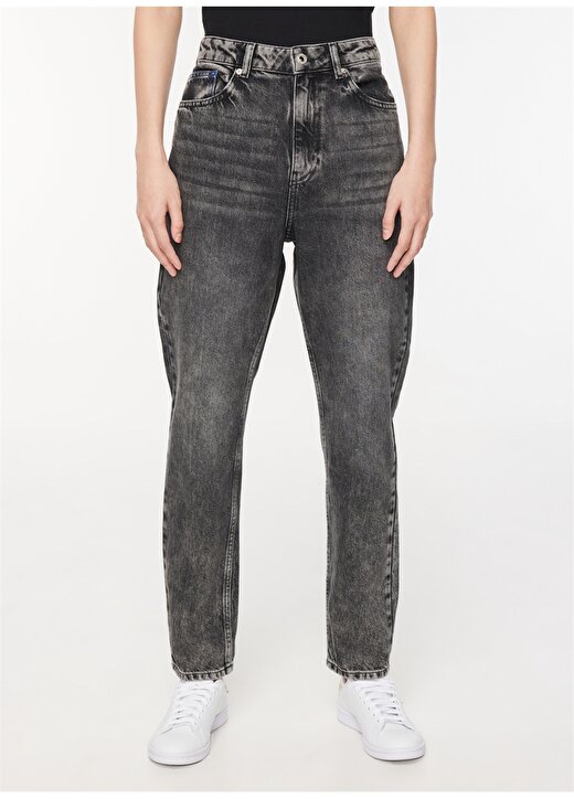 Karl Lagerfeld Jeans Normal Bel Normal Gri Melanj Kadın Pantolon 236J1111 3