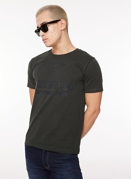 Fred Mello Bisiklet Yaka Kahve Erkek T-Shirt FM23W02TG 3