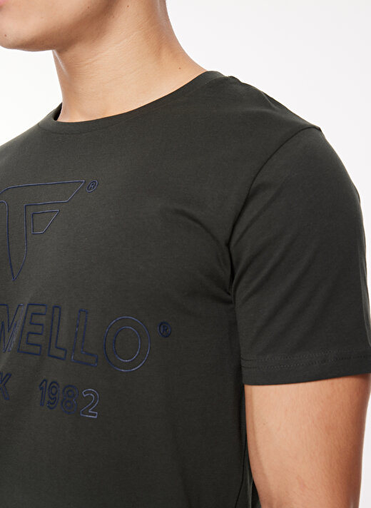 Fred Mello Bisiklet Yaka Kahve Erkek T-Shirt FM23W02TG 4