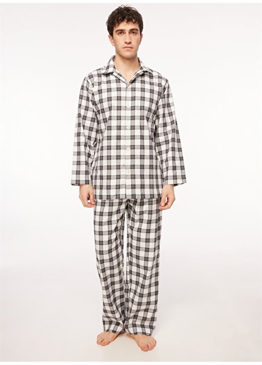 The Don Siyah - Beyaz Erkek Pijama Takımı TDNPJM001090 2
