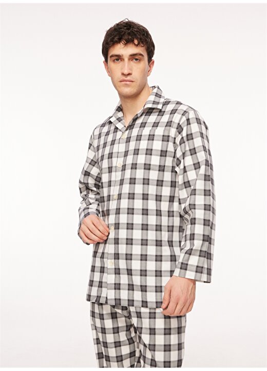 The Don Siyah - Beyaz Erkek Pijama Takımı TDNPJM001090 3