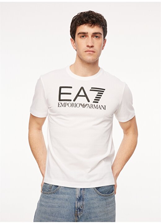 EA7 Bisiklet Yaka Beyaz Erkek T-Shirt 6RPT11PJNVZ1100 3
