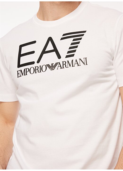 EA7 Bisiklet Yaka Beyaz Erkek T-Shirt 6RPT11PJNVZ1100 4