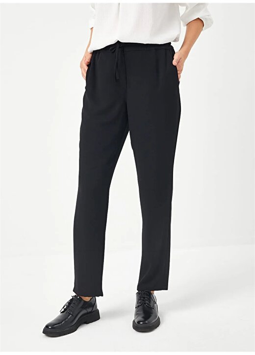 Faik Sönmez Normal Bel Comfort Fit Siyah Kadın Pantolon B00051 3