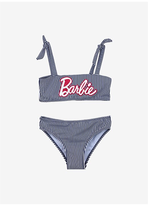 Barbie Lacivert - Beyaz Kız Çocuk Bikini Takım BRB4SG-BKİ6003 1