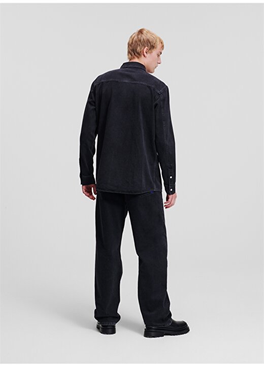 Karl Lagerfeld Jeans Normal Siyah Erkek Denim Gömlek 236D1601_KLJ REGULAR DENIM JACKET 4