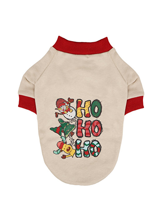 Göktürk Pati Evi Krem Pet Kıyafet Ho Ho Ho Kedi & Köpek Sweatshirt 1