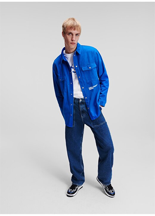 Karl Lagerfeld Jeans Normal Mavi Erkek Gömlek 236D1650_KLJ UTILITY SHIRT JACKET 1