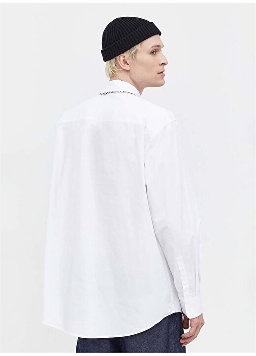 Karl Lagerfeld Jeans Normal Beyaz Erkek Gömlek 236D1603_KLJ MONOGRAM SHIRT 2