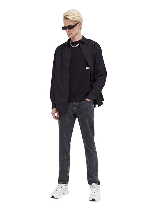 Karl Lagerfeld Jeans Normal Siyah Erkek Gömlek 236D1603_KLJ MONOGRAM SHIRT 2