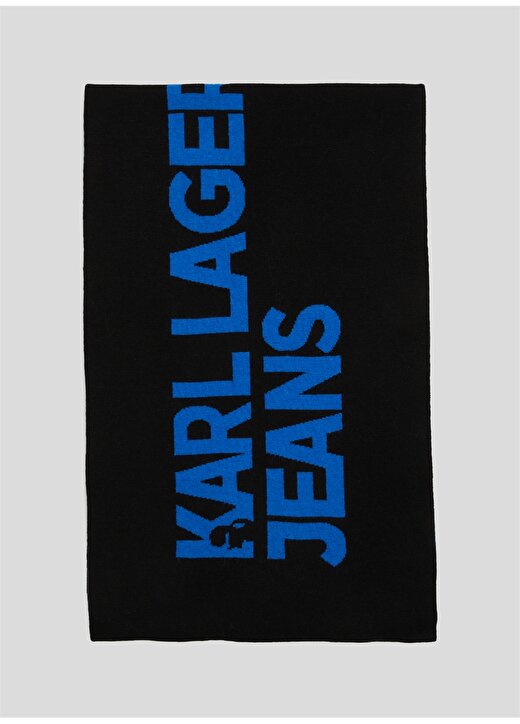 Karl Lagerfeld Jeans Siyah Erkek Atkı 236D3301_KNITTED LOGO SCARF 4
