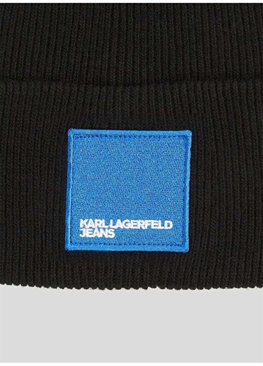 Karl Lagerfeld Jeans Siyah Erkek Bere 236D3401_KNITTED LOGO BEANIE 2