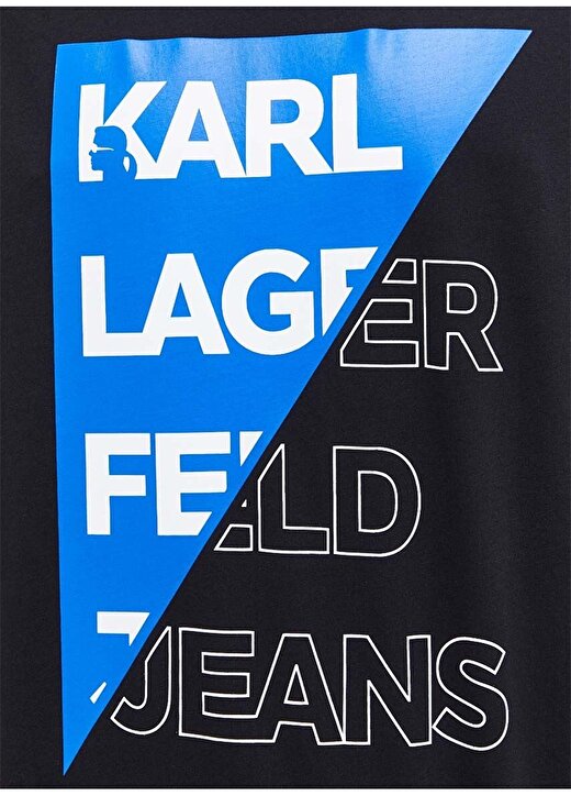 Karl Lagerfeld Jeans Bisiklet Yaka Siyah Erkek T-Shirt 236D1702_KLJ RELAXED CUT LOGO TEE 4