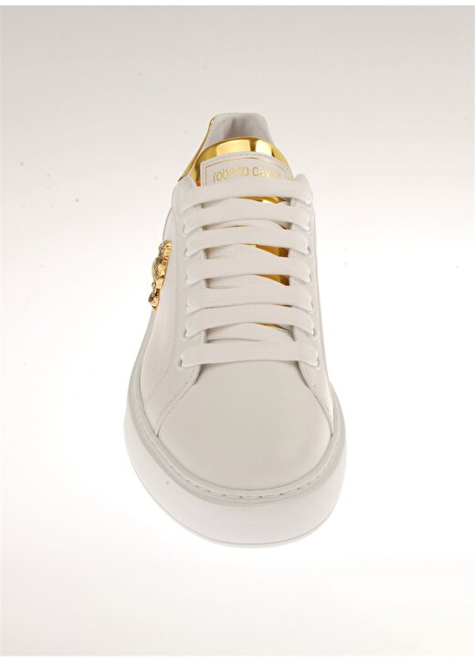 Roberto Cavalli Beyaz - Altın Kadın Deri Sneaker 20611C 3