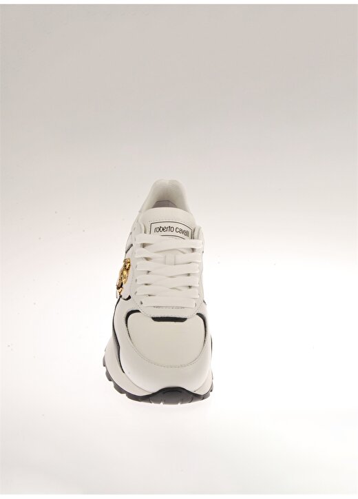 Roberto Cavalli Beyaz - Siyah Kadın Deri Sneaker 20623A 4
