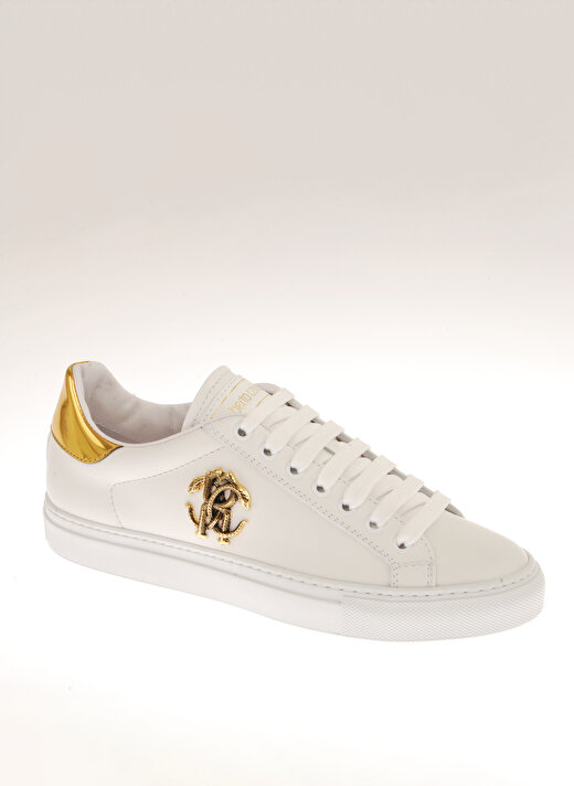 Roberto Cavalli Beyaz - Altın Kadın Deri Sneaker 20607C  3