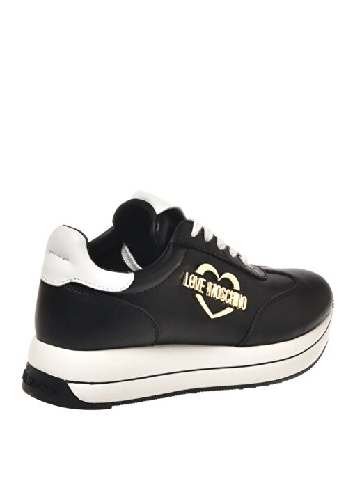 Love Moschino Siyah - Beyaz Kadın Deri Sneaker JA15074G1HIA100A 2