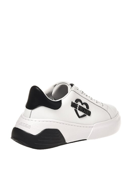 Love Moschino Beyaz - Siyah Kadın Deri Sneaker JA15105G1HIA110A 2