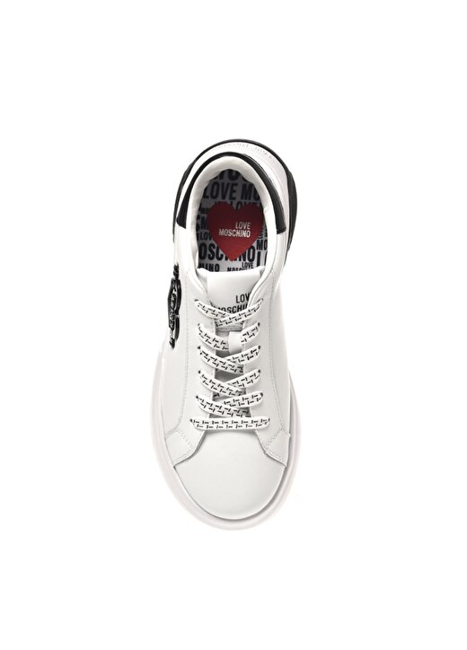 Love Moschino Beyaz - Siyah Kadın Deri Sneaker JA15105G1HIA110A 3