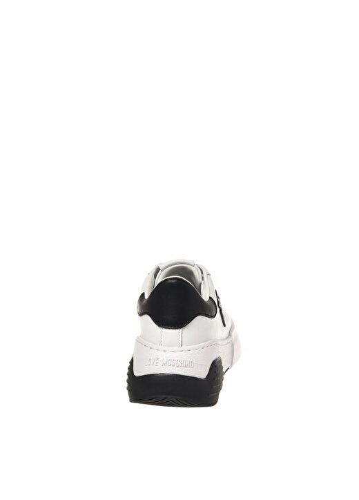 Love Moschino Beyaz - Siyah Kadın Deri Sneaker JA15105G1HIA110A 4