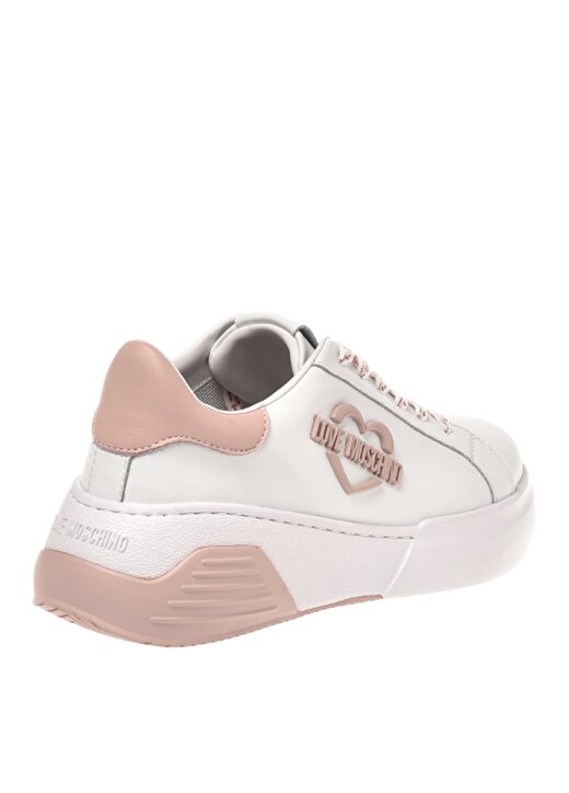 Love Moschino Beyaz - Pembe Kadın Deri Sneaker JA15105G1HIA110E 2
