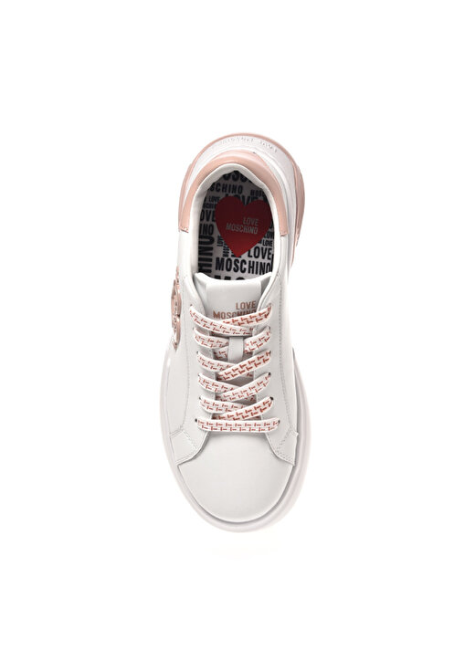 Love Moschino Beyaz - Pembe Kadın Deri Sneaker JA15105G1HIA110E  4