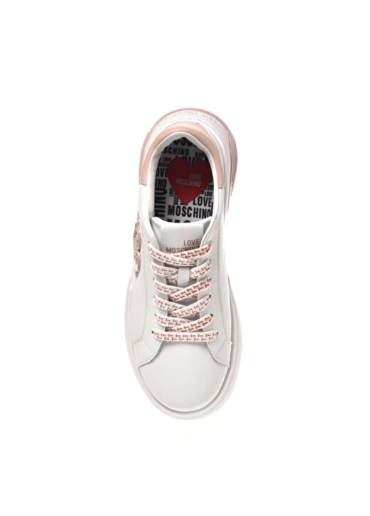 Love Moschino Beyaz - Pembe Kadın Deri Sneaker JA15105G1HIA110E 3
