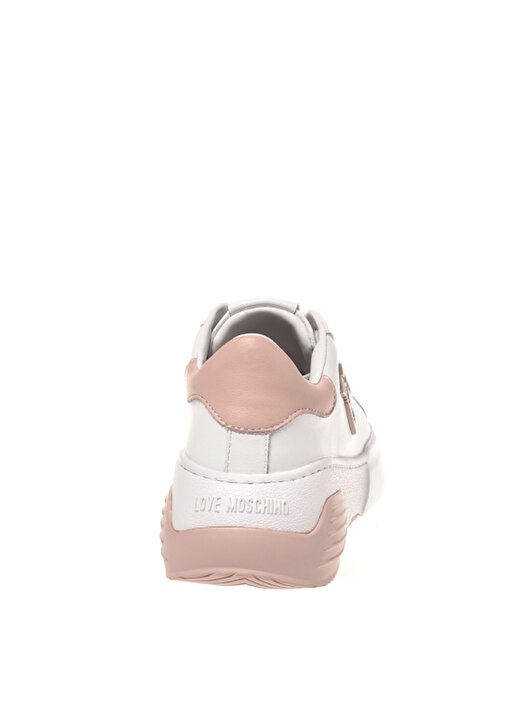 Love Moschino Beyaz - Pembe Kadın Deri Sneaker JA15105G1HIA110E 4