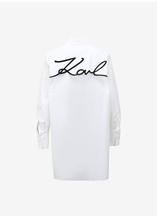 KARL LAGERFELD Gömlek Yaka Düz Beyaz Kadın Bluz 235W1602 2