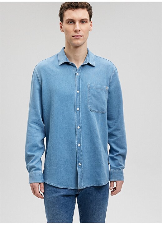 Mavi Regular Fit Lacivert Düz Erkek Gömlek M0210940-18790_TEK CEPLİ GÖMLEK 3