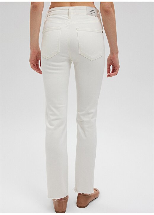 Mavi VIOLA Yüksek Bel Düz Paça Slim Straight Fit Beyaz Kadın Denim Pantolon M101048-86478 3