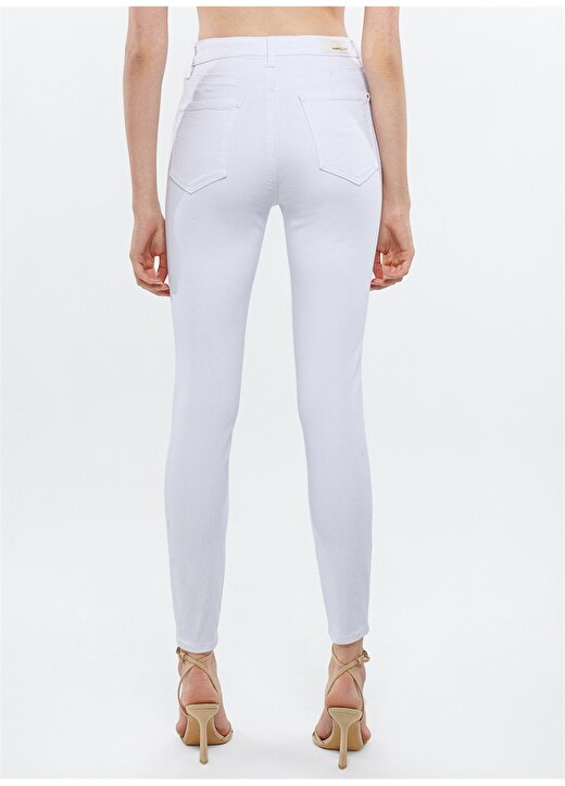 Mavi SERENAY Yüksek Bel Dar Paça Skinny Fit Beyaz Kadın Denim Pantolon M100980-83673 4