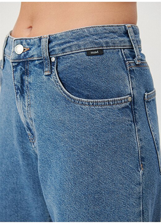 Mavi Yüksek Bel Standart Mavi Kadın Denim Pantolon M1010600-87703-LEILA 4