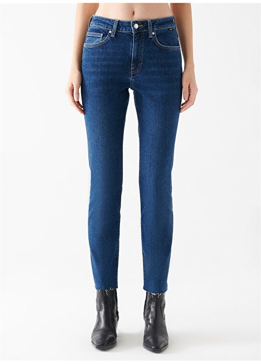 Mavi Yüksek Bel Düz Paça Slim Straight Mavi Kadın Denim Pantolon M101048-87642-VIOLA 3
