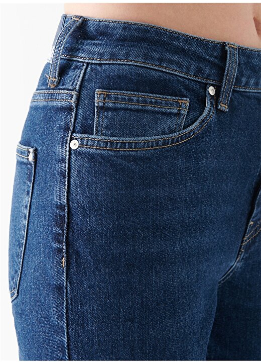 Mavi Yüksek Bel Düz Paça Slim Straight Mavi Kadın Denim Pantolon M101048-87642-VIOLA 4