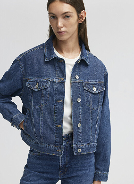 Mavi Koyu Mavi Kadın Denim Ceket M1110389-86748-MEGI 1