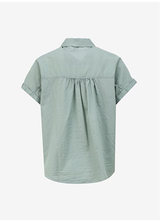 Mavi Standart Gömlek Yaka Yeşil Kadın Gömlek M1210745-71787-KISA KOLLU GÖMLEK 3