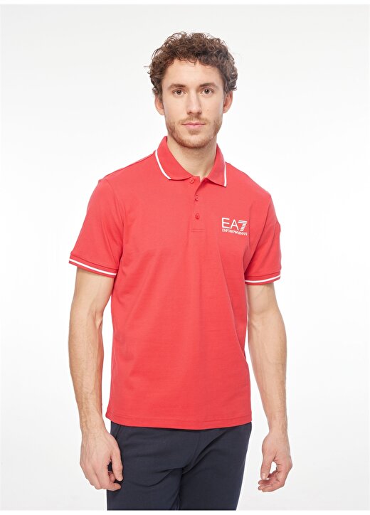 EA7 Koyu Kırmızı Erkek Polo T-Shirt 6RPF01PJ7BZ1462 3