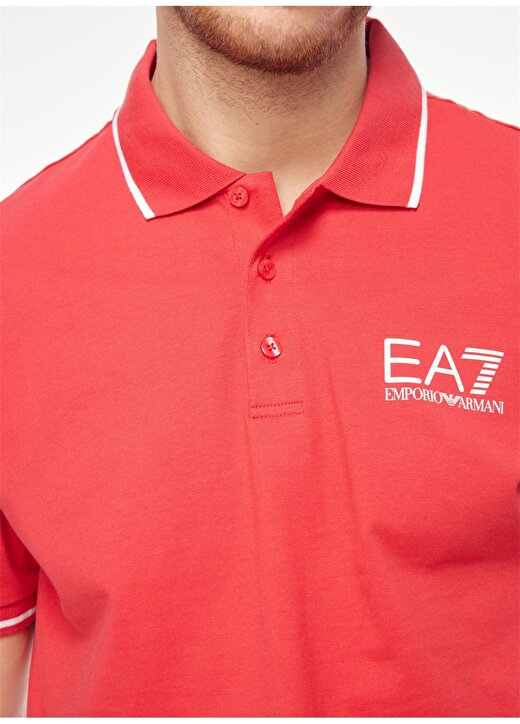 EA7 Koyu Kırmızı Erkek Polo T-Shirt 6RPF01PJ7BZ1462 4