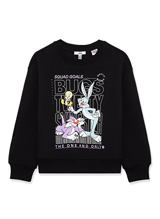 Mavi Baskılı Kadın Siyah Sweatshırt BUGS BUNNY BASKILI SWEATSHIRT Black 1