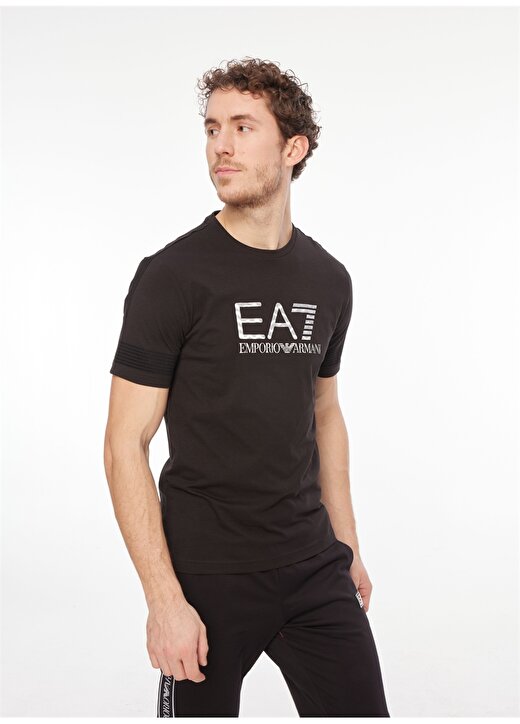 EA7 Bisiklet Yaka Siyah Erkek T-Shirt 6RPT37PJ3BZ1200 3
