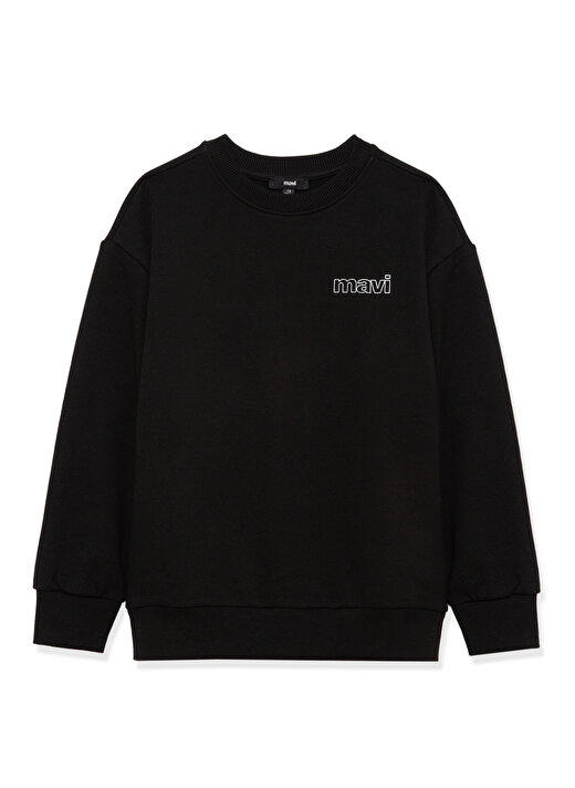 Mavi Baskılı Erkek Çocuk Kahve Sweatshırt MAVİ LOGO BASKILI SWEATSHIRT Black 1